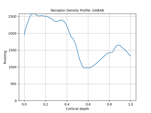 Receptor Density Profile: GABAB