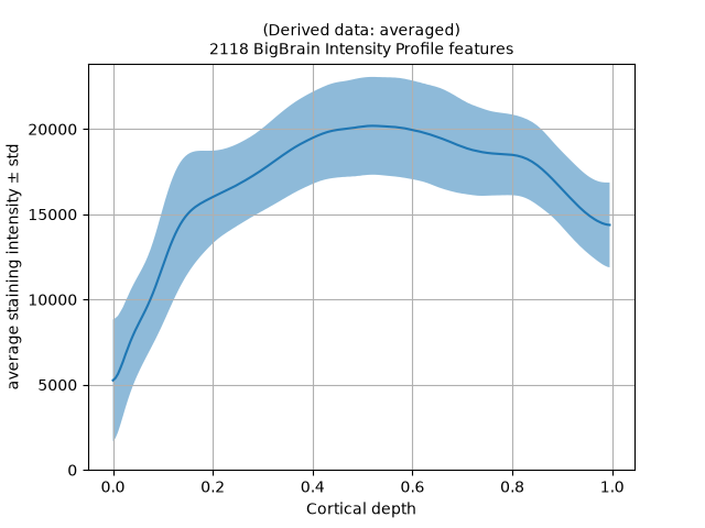 (Derived data: averaged) 2118 BigBrain Intensity Profile features